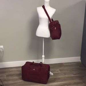 Vintage Samsonite "Port of Entry 1" 2 pc. Burgundy Luggage Set 1980's Ca…